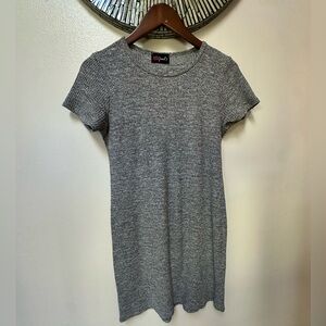 Gray Short-Sleeve T-Shirt Dress
